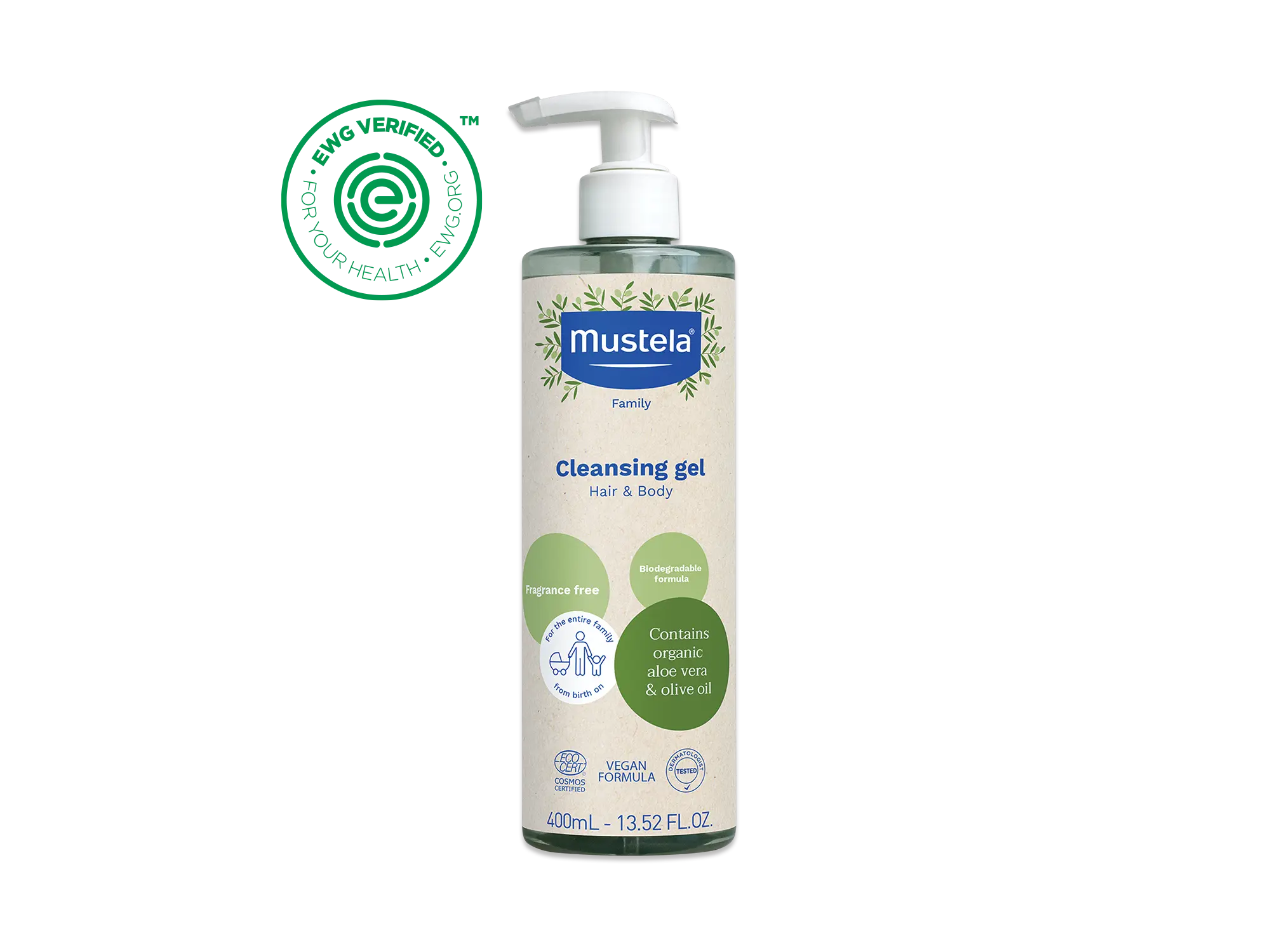 Organic cleansing gel with olive oil and aloe