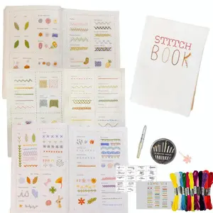 Embroidery Stitches Book for Beginners, 1 Set Creative Sewing Kit, Basic Hand Embroidery Stitches Patterns Books, Beginner's Sewing Set
