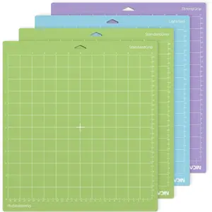 12x12 inch  Mat for Cricut Maker 3/Explore 3/Maker/Air /2/One (4pack-2x Standardgrip?Lightgrip?Stronggrip) Adhesive&Sticky Non-Slip Flexible Square Gridded Variety Cut Mats Set