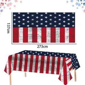 American Flag Tablecloth Disposable Pe Independence Day Party Decoration Dessert Table Star Spangled Banner Table Cover