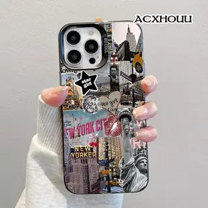 Compatible for iPhone 17 16 E Pro Max 15 Plus 14 13 12 11 XS XR Case New York Collage Soft TPU Shockproof Protective CASE