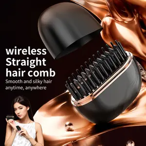 Camisole-style hair straightener for women — pairs well with a sleek ponytail look; new model with a lazy straightening/curling wand and wireless charging; two-in-one design that sits on top of the head. Womenswear