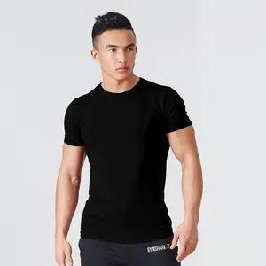 Men's Plain Round Neck Short Sleeve Sports Tee, Quick Drying Breathable Crew Neck T-shirt, Men's Sportswear for Gym Workout Running, Gym Wear   ﻿