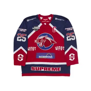 Supreme Men's Rhinestone Hockey Jersey Red, from StockX