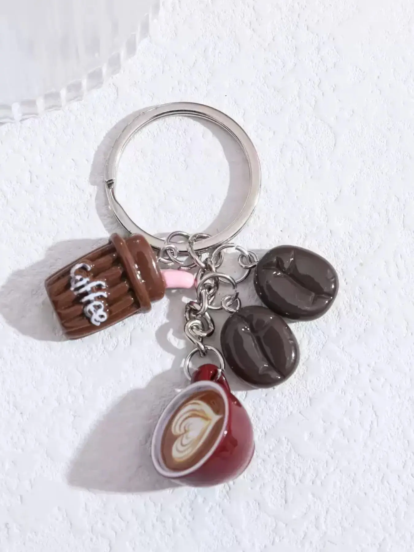 1pc Coffee Cup Decor Keychain, Minimalist Bag Charm, Car Key Chain Accessory, Minimalist Design Keychain, Key Accessories