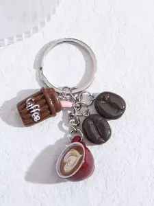 1pc Coffee Cup Decor Keychain, Minimalist Bag Charm, Car Key Chain Accessory, Minimalist Design Keychain