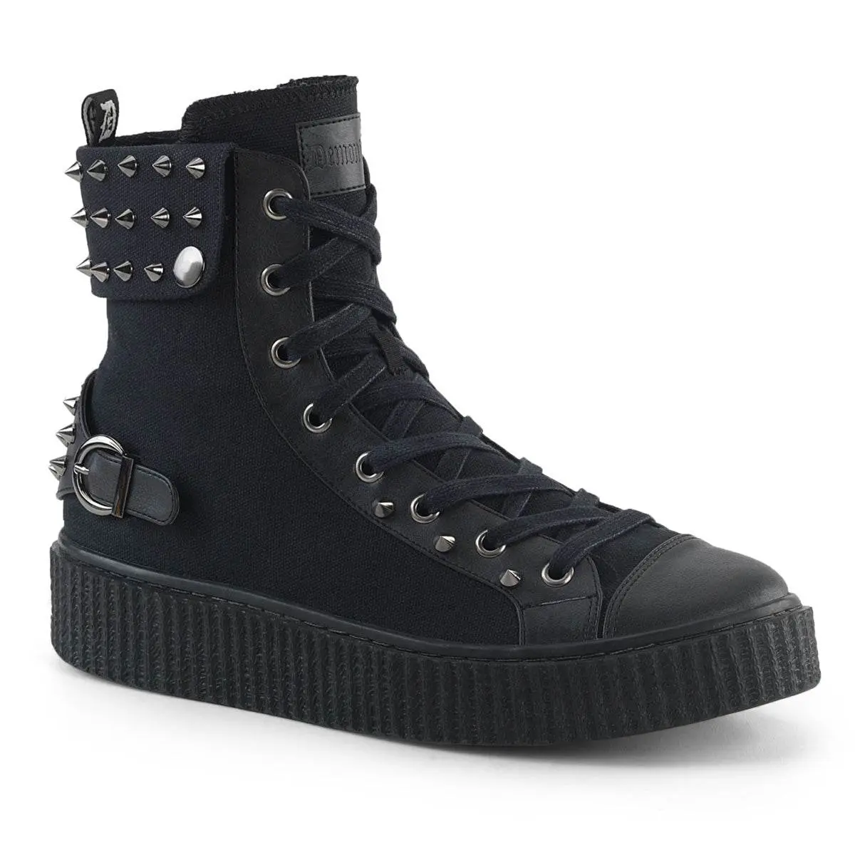 Demonia Men's Sneeker-266 Black Canvas-Vegan Leather Sneakers Demonia Men's Sneeker-266 Black Canvas-Vegan Leather Sneakers