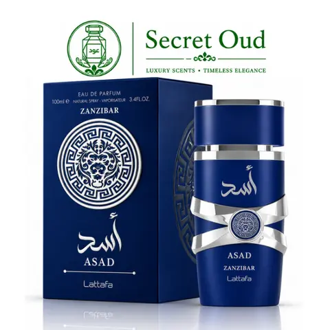 Lattafa ASAD ZANZIBAR Arabian Perfume - Packaged Men's Fragrance, Woody Scent, Vanille Notes, Single Item