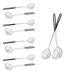 10Pcs Hot Pot Kit Strainer Scoops Stainless Steel 2.5 Inch Mini Spider Strainer Skimmer Pasta Mesh Spoon Asian Skimmer Spoon Ladle with Handle for Home (Black) - Home Improvement.