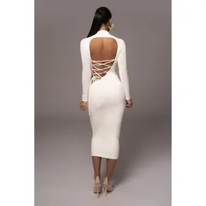 Ivory Shaye Mock Neck Dress