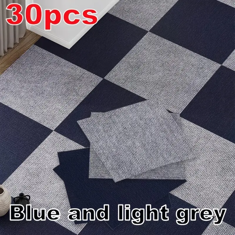 30pcs Self-Adhesive Carpet Tiles, Non-Slip Easy Clean, Customizable, Ideal for Living Room, Dining Room, Bedroom, Office Decor, Flooring, Anti Slip Flooring