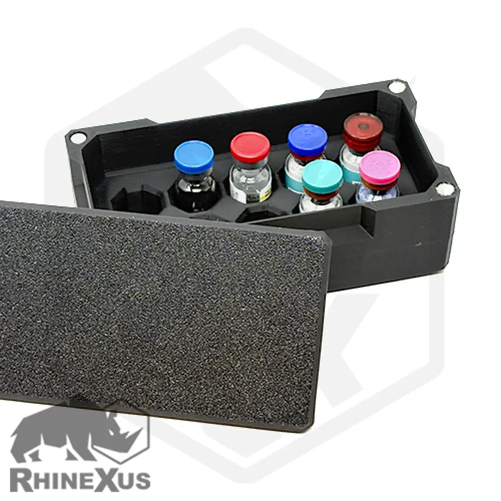 Peptide Storage Organizer Case - Holds up to 10 - 3mL vials - Magnetic Lid