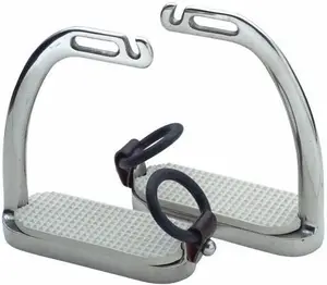 Shires Fillis Peacock Safety Stirrups #676C - Stainless Steel Child & Youth Equestrian Safety Stirrups 3.75"