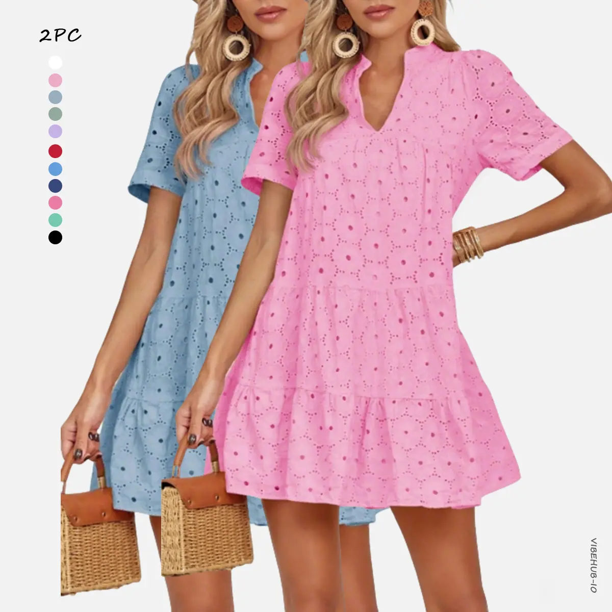 Bright Pink+Gray Blue