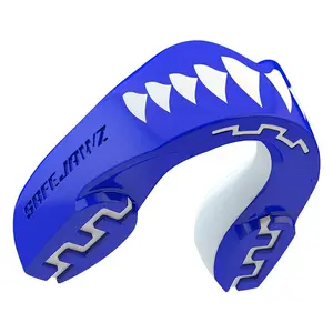 SafeJawz EXTRO Dual Layer Mouth Guard with Case for Basketball, Lacrosse, Football, MMA, Hockey, Wrestling - Junior Up to 11 Years - SHARK