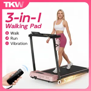 TKW Easy Storage Walking Vibration Pad P1,Vibration,Vibrating Plate, Remote Control Lightweight Under Desk Treadmills For Home & Office,Servo Motor Technology, 3 in 1 Portable Walking Pad Treadmill,Adjustable Incline,
