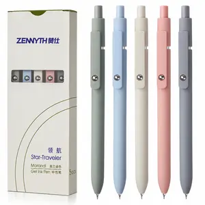 5PCS Gel Pens, Retractable Quick Dry Black Ink Pens, 0.5mm Fine Point Premium Rolling Ball Pens, Smooth Writing Aesthetic Pen Set for School Office Supplies, Students, Teachers and Women
