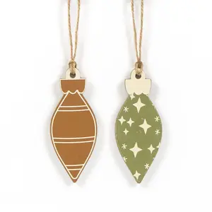 Reversible Wood Ornament (Star/Stripe) Multicolor