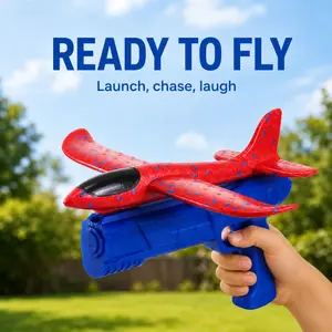 Foam plane ejection gun cool outdoor firing gunner throwing plane toy