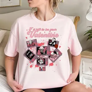 Horror Character Valentine Creepy Shirt For Couple on Valentine, Valentine Anniversary Gift For Her, For Him, Mother's Day Tee T-Shirt, Father's Day Gift