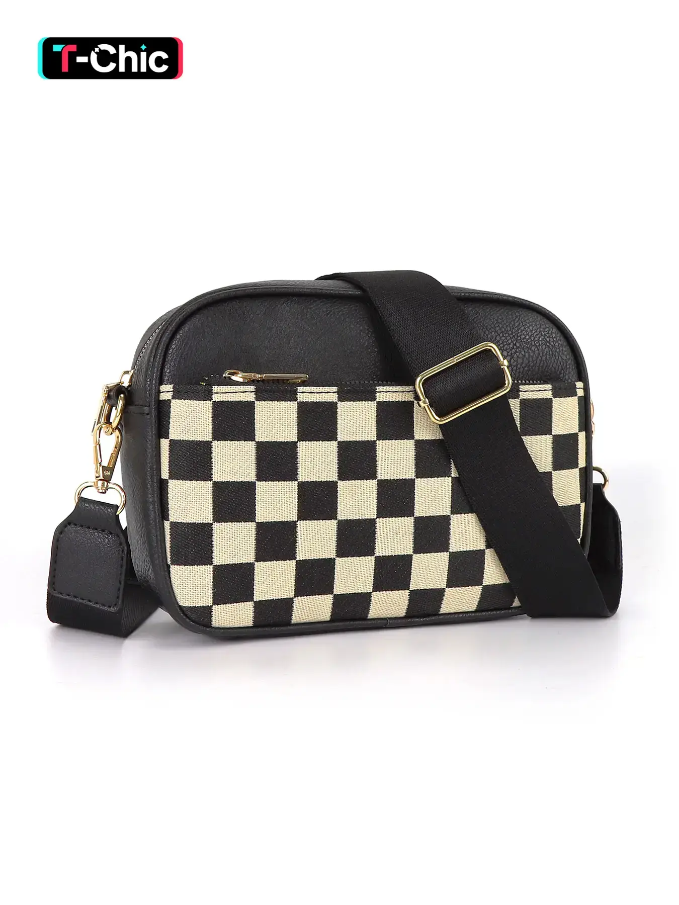 Women's Checkerboard Pattern Crossbody Bag, Fashionable Waterproof Adjustable Crossbody Shoulder Bag for Daily Used, Casual Trendy Versatile High-quality Daily Commuting Bag, Crossbody Purses, Fashion Patterned Bag, Checked Crossbody Bag