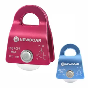 NewDoar 20kN (4500 lb) Micro Single Pulley - CE Certified Compact Rope Pulley for Arborist Rigging, Climbing & Rescue | 1/2" Rope Capacity | Ultra-Light Aluminum