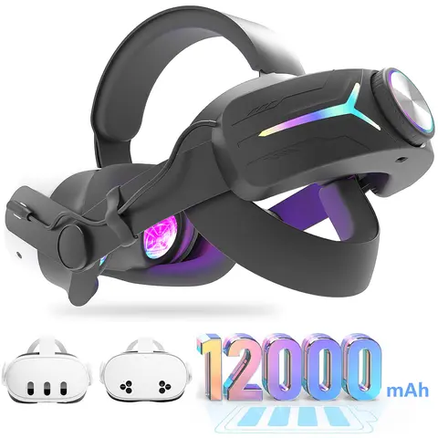 MtomatoVR 12000mAh Elite Strap for Quest 3/3S - 8H Uninterrupted VR with Perfect Balance & Plush PU Comfort