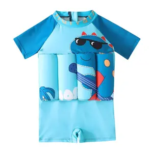 Children Buoyancy Swimsuit, Adjustable And Removable Buoyancy, Short-Sleeved Shorts Swimming Floating Swimsuit For Boys And Girls, Children Auxiliary Training Swimsuit, Summer Vacation Beach Sports Swimsuit Swimming