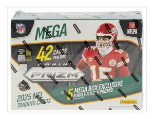2025 Panini Prizm Football NFL Hobby Mega Box/Pack - 7 Cards/Pack, 6 Packs/Box - Purple Pulsar