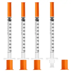 Pet Feeding Syringe 1ml 31G 8mm Tip, Individually Wrapped Pack of 10
