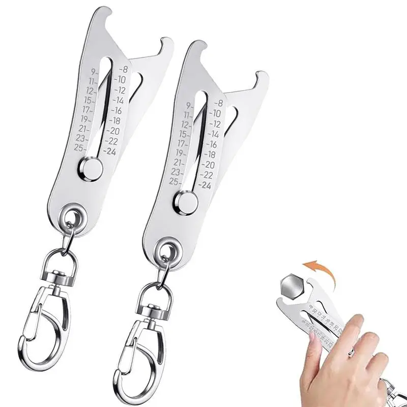 Portable Precise Thread Size Checker Keychain, Quick Hand Measuring Tool, Thread Size Verification Tool, Bolt and Nut Identifier Gauge Size, Multifunc