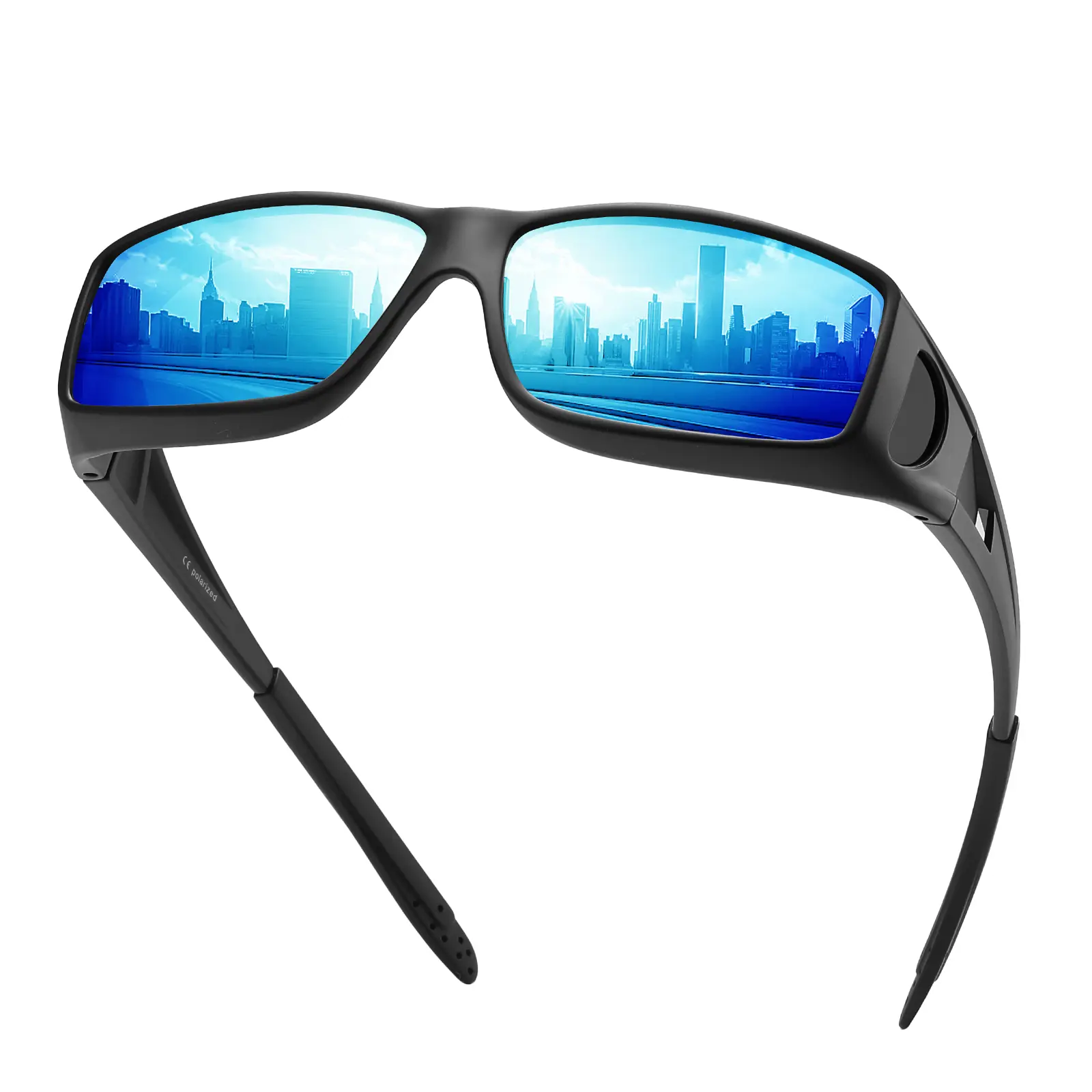 Matte Black Frame Blue Lens