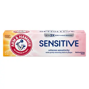 Arm & Hammer Sensitive Toothpaste Refreshing Mint Relieves Sensitivity 4.5 Ounce (Pack of 12)