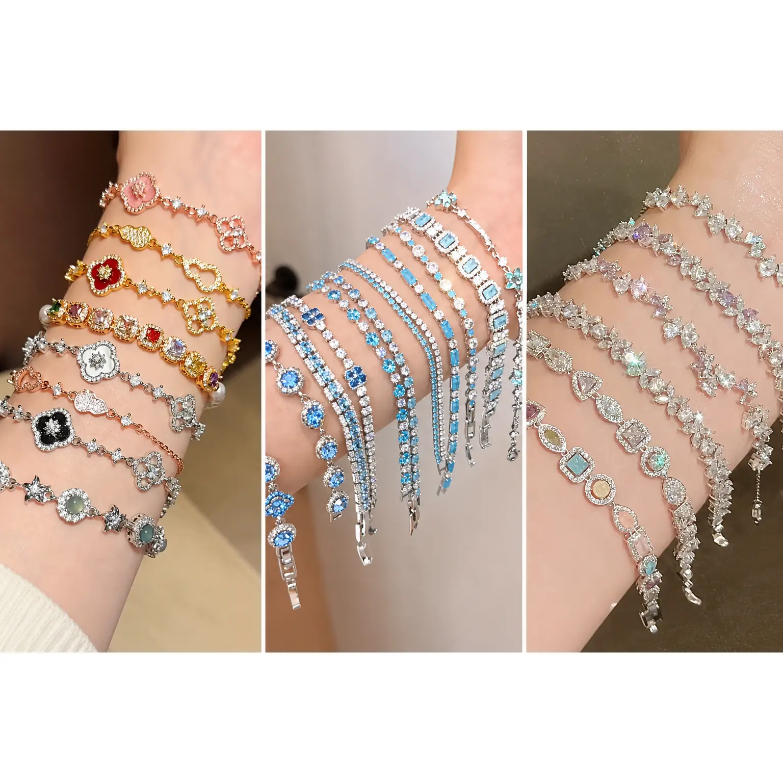 Fashion Butterfly Floral Chain-Link Costume Jewelry Sets - Bracelet, Necklace, Ring, Earrings or Watch for Gifting
