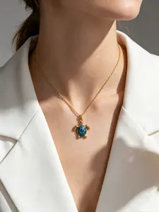 Turtle Necklace, Beach Style, Casual Stainless Steel Pendant, Perfect Gift for Women, All Seasons Fashion Jewelry