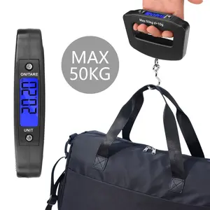 Portable Digital Handheld Luggage Scale, Backlit LCD Display, 0.1kg/50kg Capacity, Mini Electronic Scale for Travel, Car Beauty, Suitcases