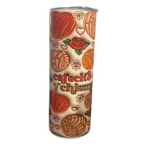 Cafecito and Chisme tumbler 20oz Friendship Tumbler para amigas  Beverage Drinkware Coffee Printed Stylish Water Bottles SUBLIMATION IMAGE ON STEEL  TUMBLER