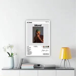 Frank Poster Ocean Blonde Album Cover Poster Canvas Poster Wall Art Decor Print Picture Paintings for Living Room Bedroom Decoration 08x12inch(20x30cm) wall decor