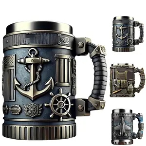3D Military Style Ceramic Mug – Personalized Coffee Cup, Commemorative Gift Glass, Handmade Resin Craft Collectible