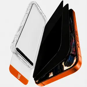 TRANSFORMERS Privacy Screen Protector Set,Screen protectors for iPhone, offering privacy protection, automatic dust removal during installation, bubble-free application, high-definition clarity, and easy installation.