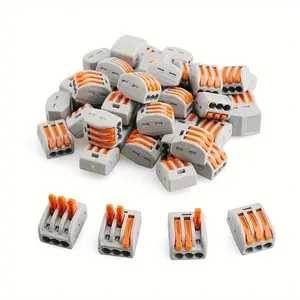 25-Piece 3-Port Wire Connectors Set, Pct-213 Compact Push-In Cable Terminal Blocks, Electrical Connector Kit for Wiring Solutions