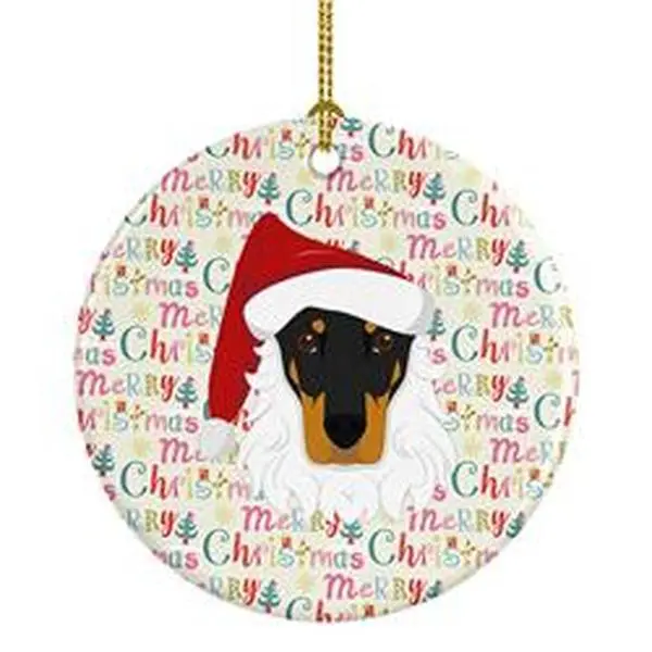Unisex 2.8x2.8 in. Doberman Pinscher Porcelain Christmas Ceramic Ornament, Paintable Festive Decor Artwork for Gifting, Multicolor, Collectibles