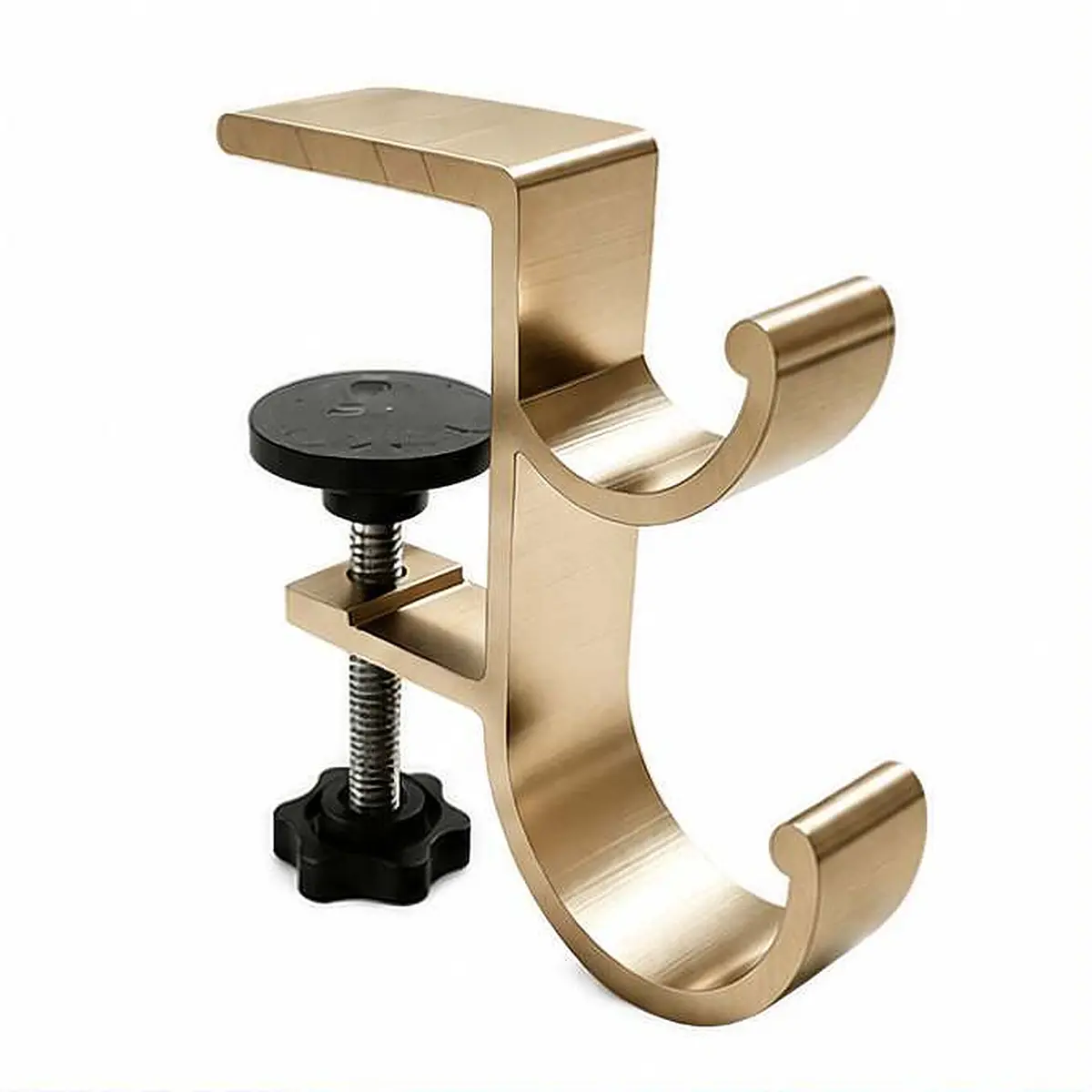 Christmas Stocking Holder, Metal Clamp-On Stocking Hanger for Mantel and Table Edge, No-Drill Double Hook