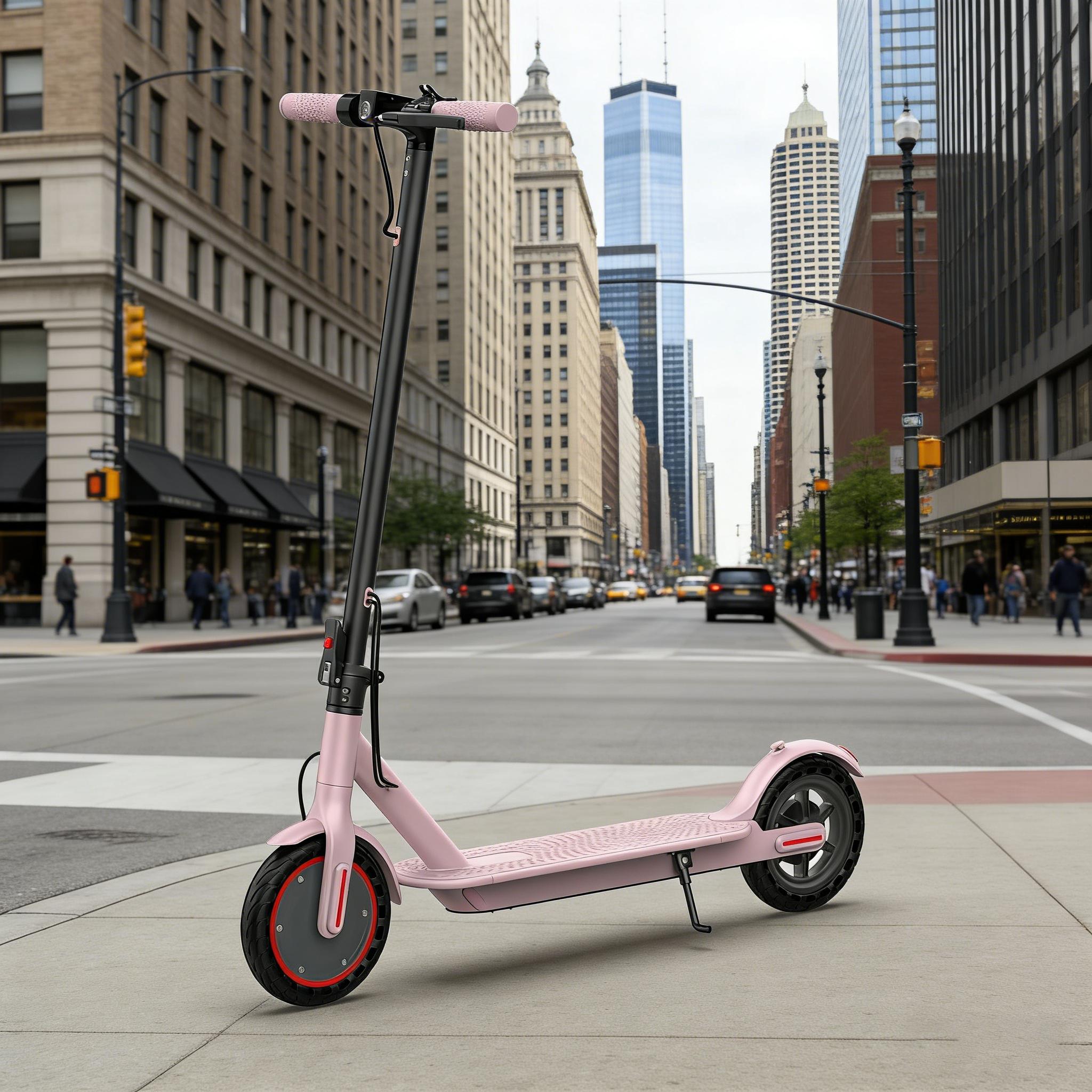 Electric Scooter,8.5" Tires,350W Motor,Up to 19MPH Max Speed,Portable Electric Scooter with Light, Suitable for Female Girls,Halloween Gifts