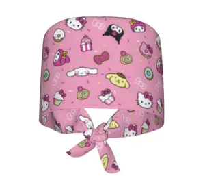 🌸 “Hello Kitty Sparkle Party” Scrub Cap 💎✨