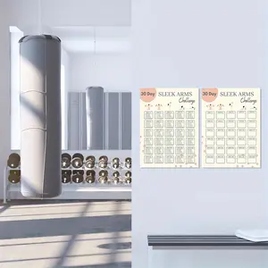 30 Day Sleek Arms Workout Challenge Flip Charts - Set of 2 Paper Tracker Posters for Toned Arms & Muscle Building, 8x10 Inch Unframed Fitness Progress Tracking Sheets