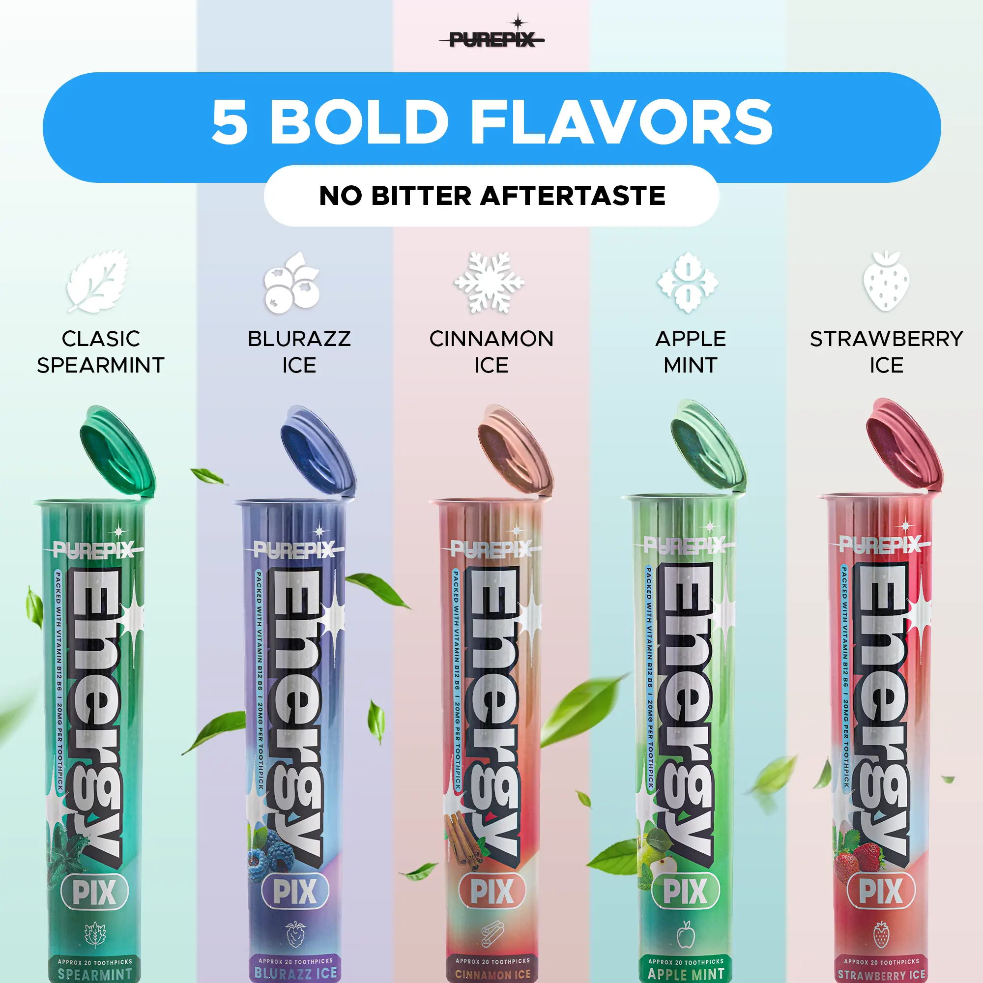 EnergyPix Extra Strength Caffeine Flavored Toothpicks - With L