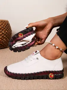 Women's Casual Sport Single Shoe, Sports Shoes, Commuter Round Toe Low Cut Lace-Up Comfort Anti-Slip Soft Sole Outdoor Leisure Hiking Nurse Shoes