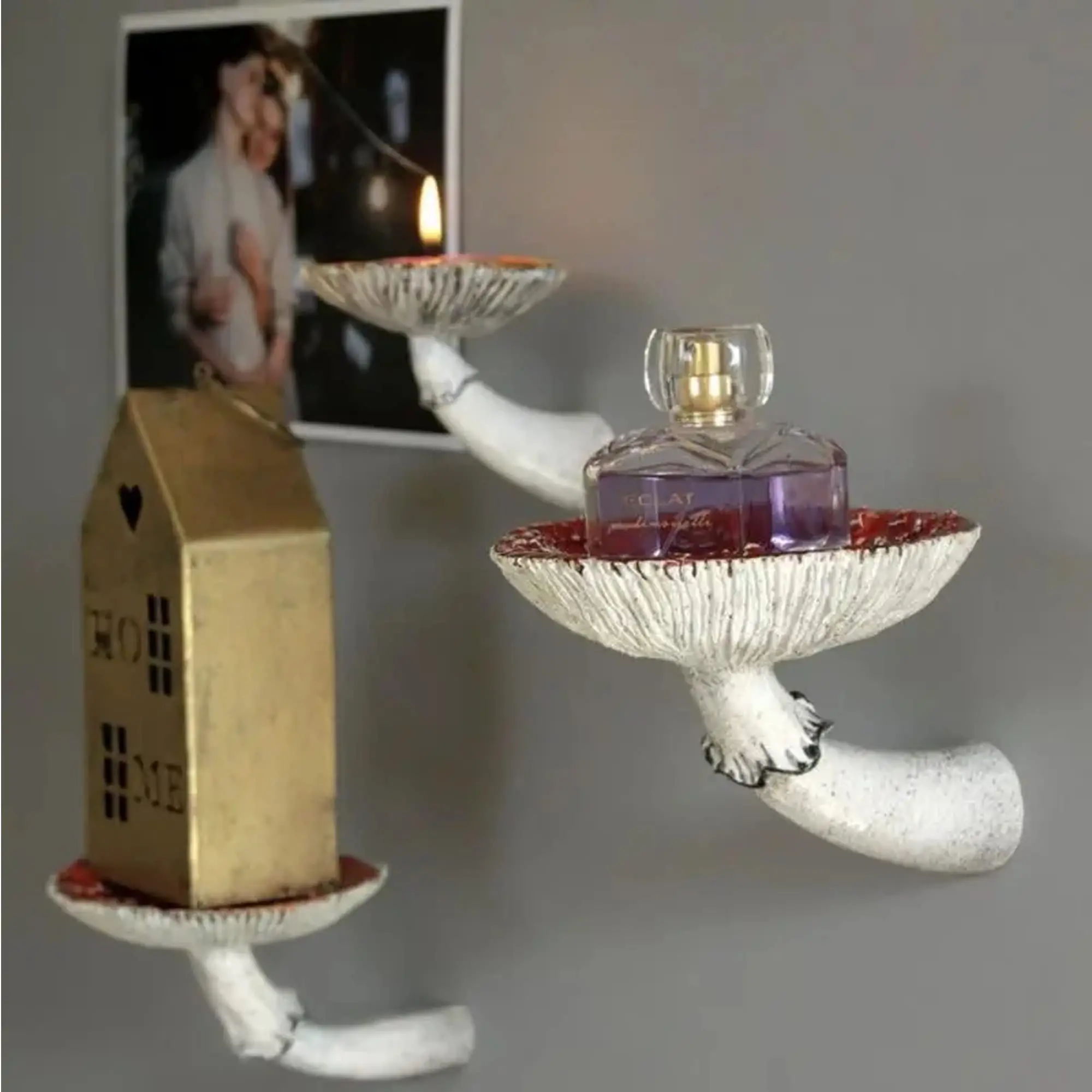 Mushroom Shelf 3 Pack Cute Cottage Core Wall Decor, Small Floating Mushroom Decoration Shelves For Bedroom Living Room Kitchen Office