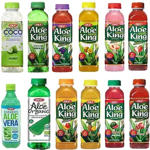 OKF Aloe Vera King Drink – Flavor includes Coco, Original, Grape, Mango, Pineapple, Watermelon, Pomegranate, Gold Kiwi, Peach, Strawberry, and Sugar Free Aloe Vera Juice (12 Flavors) (Pack of 12) Organic